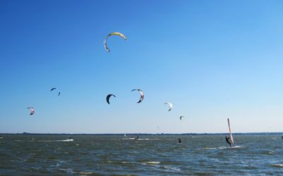 Kiten Mardorf Am Kite- und Surfstrand in Mardorf sind viele Kites und Surfer auf dem Wasser