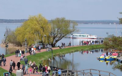 Uferpromande in Steinhude Auf der Uferpromande in Steinhude tummeln sich an einem warmen Frühlingstag unzählige Besucher